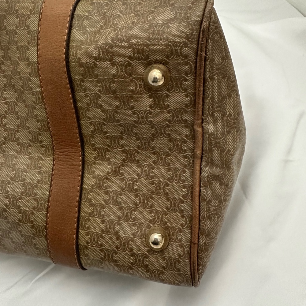 Celine Brown Macadam Canvas Handbag - Picture 12 of 14